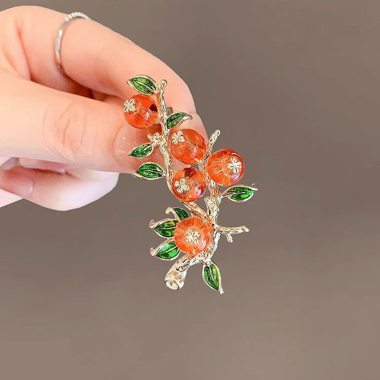 Rustic Floral Corn Brooch - Vintage Style Pin