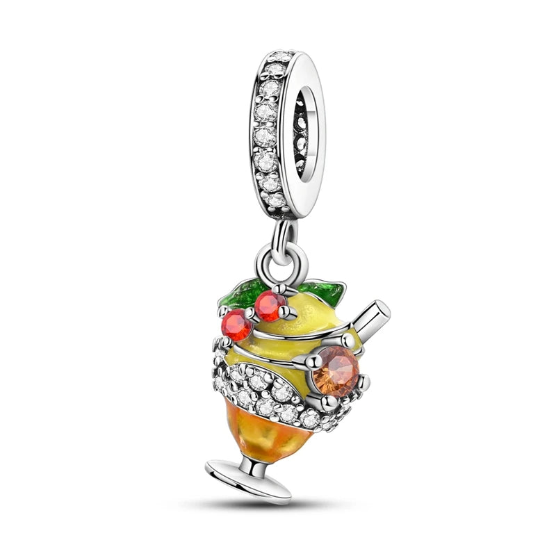 2025 Hot Sale Charms Bead 925 Sterling Silver Gold Bow Luminous Firefly Dangle Fit Bangle Bracelet Necklace DIY Jewelry