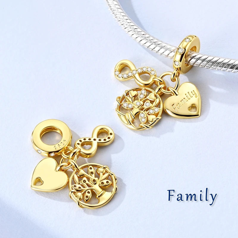 2025 Hot Sale Charms Bead 925 Sterling Silver Gold Bow Luminous Firefly Dangle Fit Bangle Bracelet Necklace DIY Jewelry