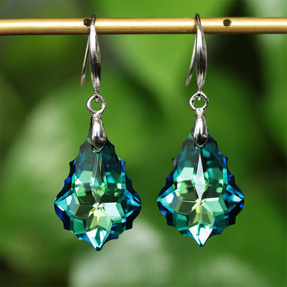 Women's S925 Silver Needle Colorful Crystal Earrings