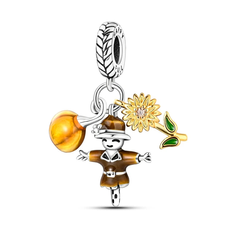 2025 Hot Sale Charms Bead 925 Sterling Silver Gold Bow Luminous Firefly Dangle Fit Bangle Bracelet Necklace DIY Jewelry