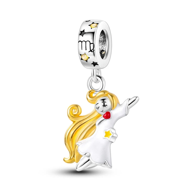 2025 Hot Sale Charms Bead 925 Sterling Silver Gold Bow Luminous Firefly Dangle Fit Bangle Bracelet Necklace DIY Jewelry