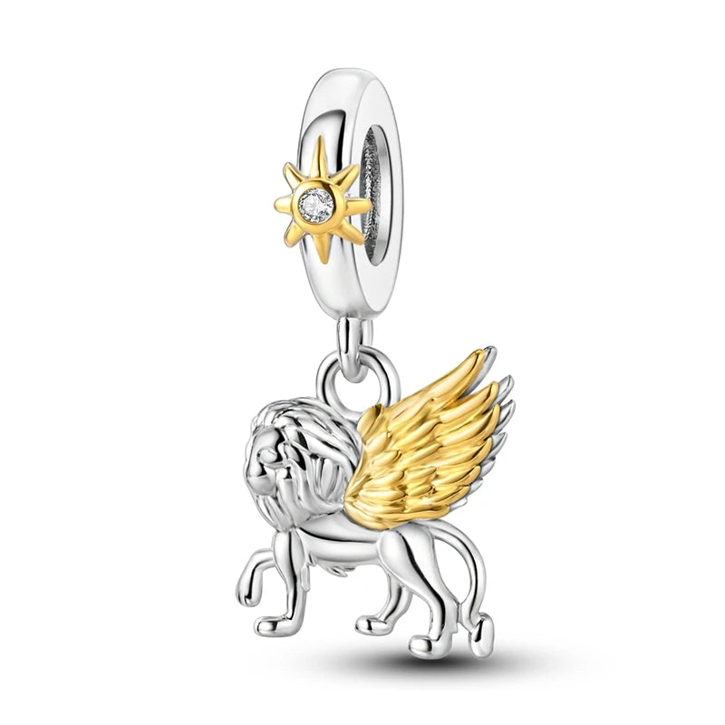 2025 Hot Sale Charms Bead 925 Sterling Silver Gold Bow Luminous Firefly Dangle Fit Bangle Bracelet Necklace DIY Jewelry
